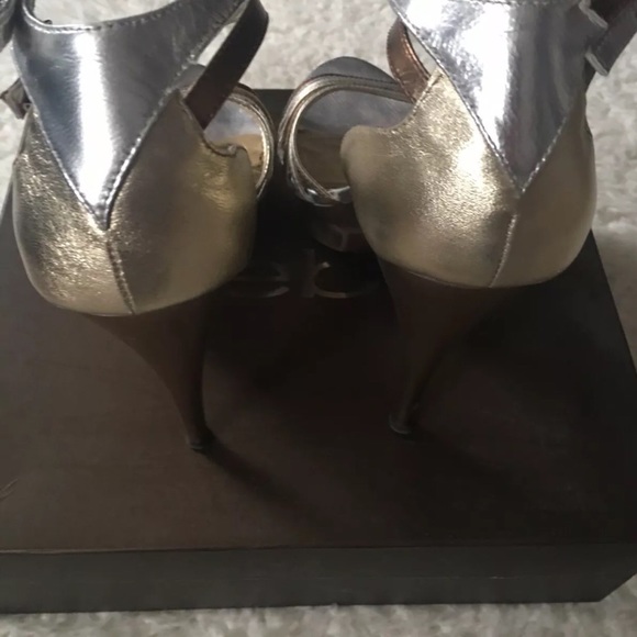 Bebe "Kyle" Gold and Silver Heels - Picture 2 of 2